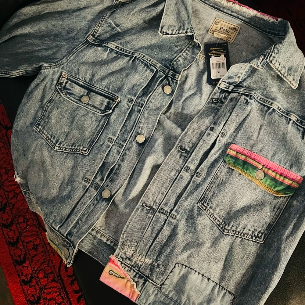 Mens Large Polo Denim Jacket